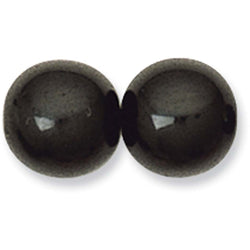 Beads - Round Druk, 6mm Jet Black 100per Strand