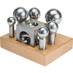 Dapping Set w/Stand - Jumbo 3” Block, 6 Punches, 7pc