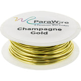 Copper Wire, Silver Plated Parawire 26ga Champagne Gold 150' Roll