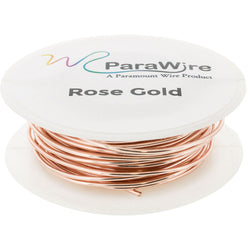 Copper Wire, Silver Plated Parawire 24ga Rose Gold 100' Roll