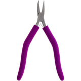 Pliers - Bent Nose, 6.5in., Slim Line (Purple Padded Grips)