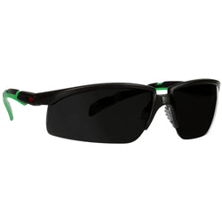 Welding Glasses - 3M Safety Glasses, Solus 2000 Series, Anti-Scratch, IR Shade 5.0 Gray Lens, Black/Green Temples